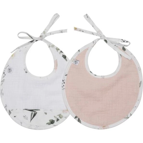 BB&Co. Lot de 2 bavoirs Sweet Garden en gaze de coton