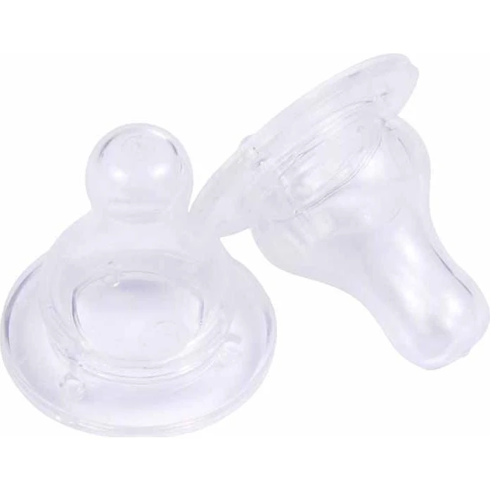 Lot de 2 Tétines Col Large Transparent Silicone