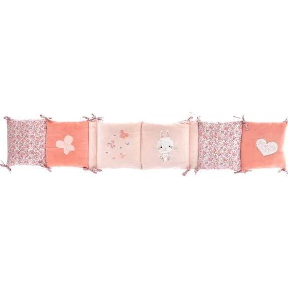 Lapinou Tour de lit 30x180 cm velours corail