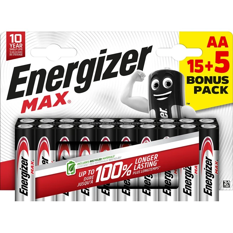 Energizer Max AA LR06, 20 piles
