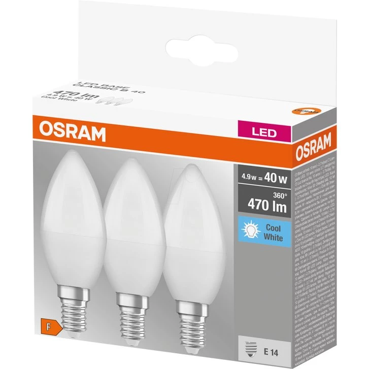 OSRAM LED Base Classic B 5,5W E14 blanc froid 3 pcs
