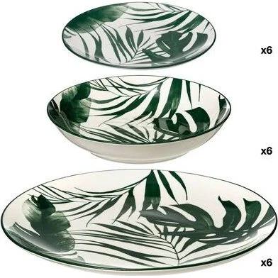 Atmosphera Palme - Vaisselle 18 pièces en porcelaine