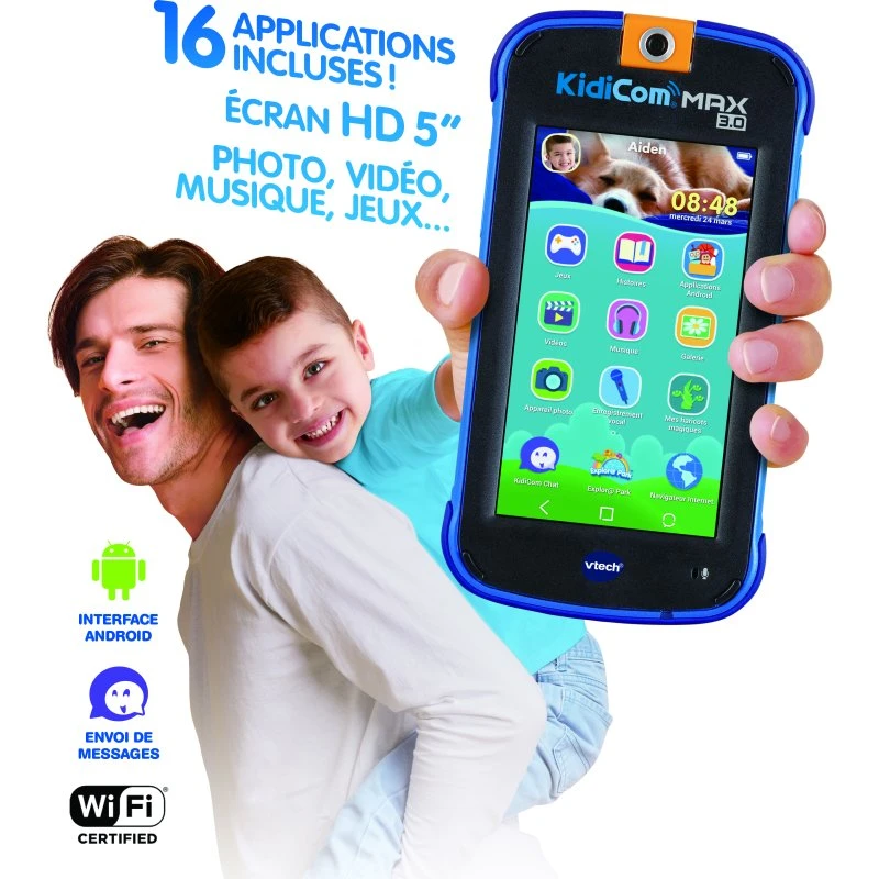 VTech KidiCom Max 3.0 Bleu - Portable Enfant 3-8 ans