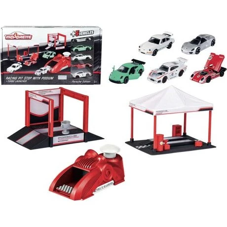 Smoby Coffret 5 Voitures Porsche Racing avec Pit Stop