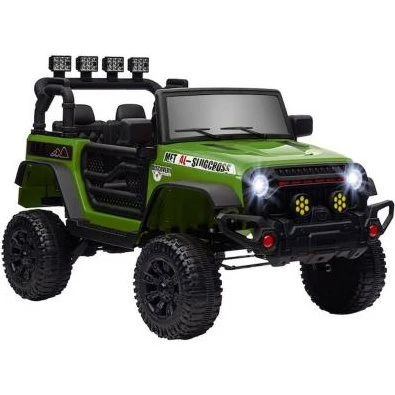 AIYAPLAY Buggy Électrique Enfant Vert 2Moteurs 12V 3Vitesses
