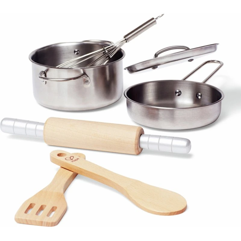 Hape Set du Chef en Herbe - Cuisine en Bois et Métal