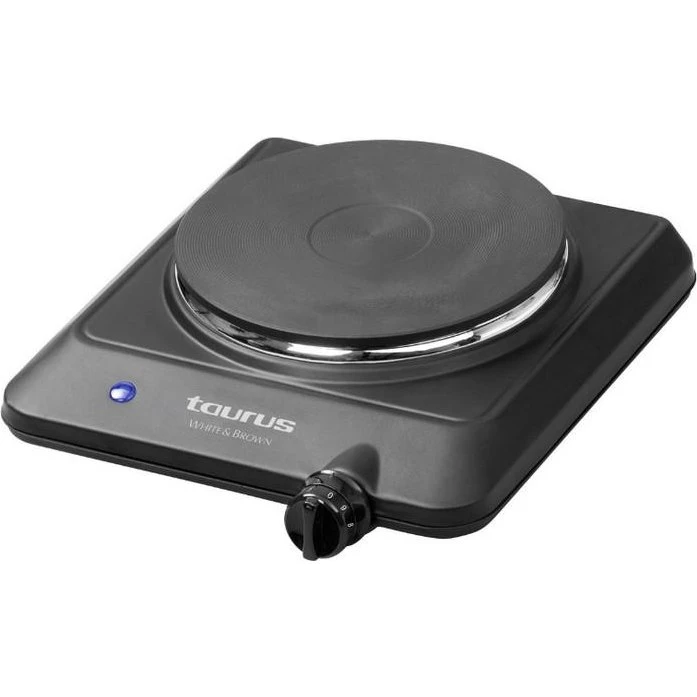 Taurus Volcano Uno Réchaud 1 plaque 1500 W inox peint noir