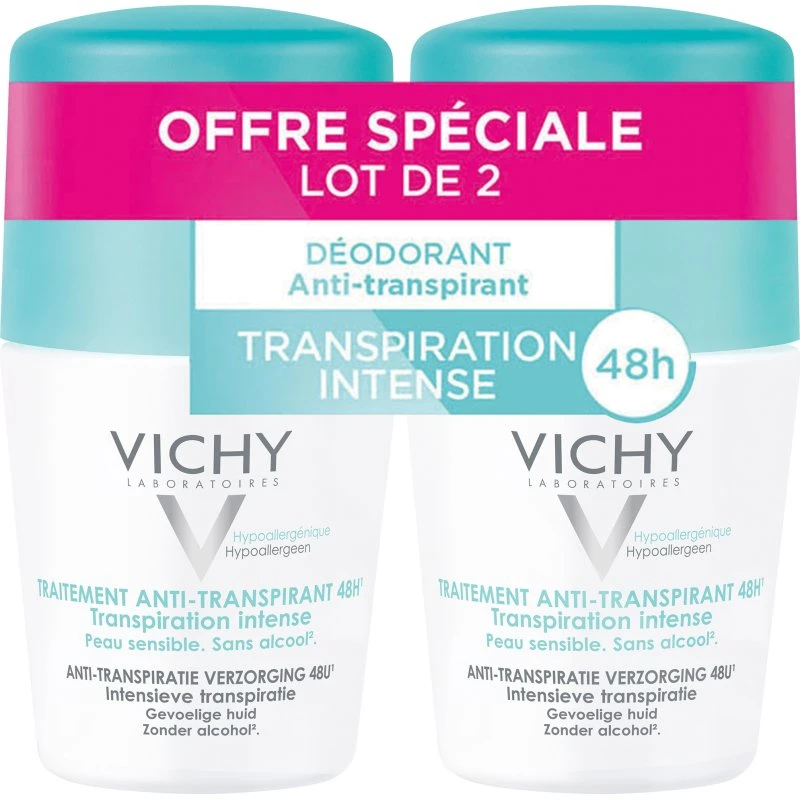 Vichy Anti-Transpirant 48h Roll-on Peau Sensible - 2x50 ml