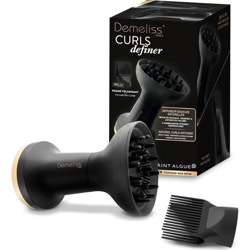 Saint Algue Curls Definer - Diffuseur sèche-cheveux 3 vitesses - Noir