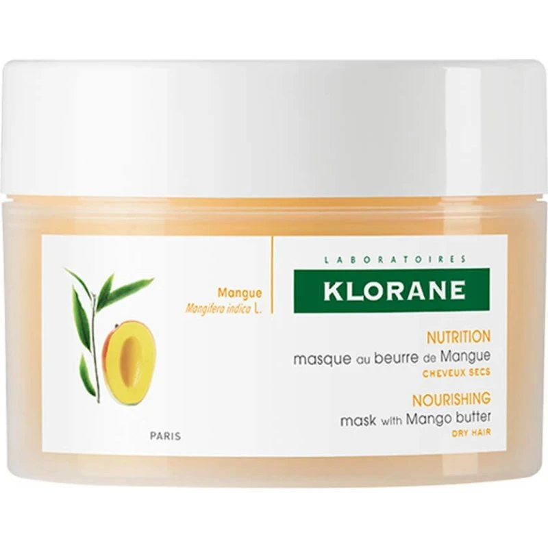 Klorane Masque Nourrissant au Beurre de Mangue pour Cheveux Secs, 150ml