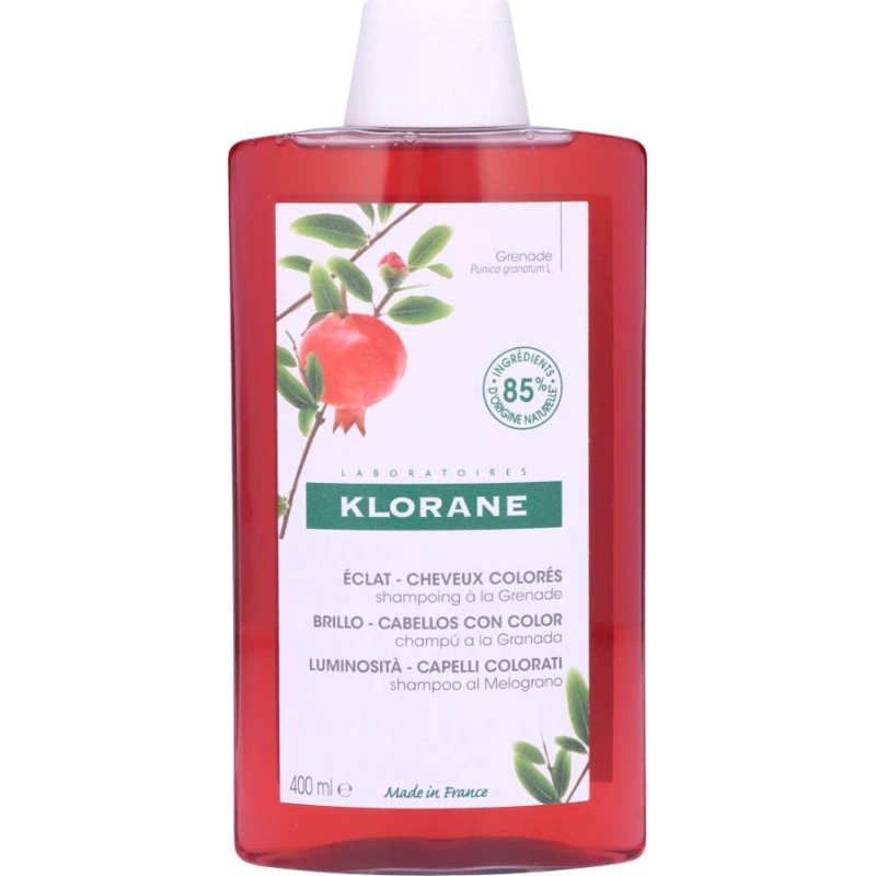 Klorane Shampooing à l'extrait de grenade pour cheveux colorés 400 ml