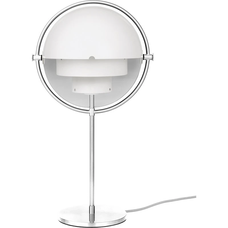 GUBI Lampe à poser Multi-Lite Chrome/Blanc, 50 cm