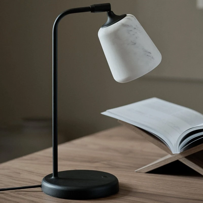 New Works Material New Edition Lampe de Table en Marbre et Acier