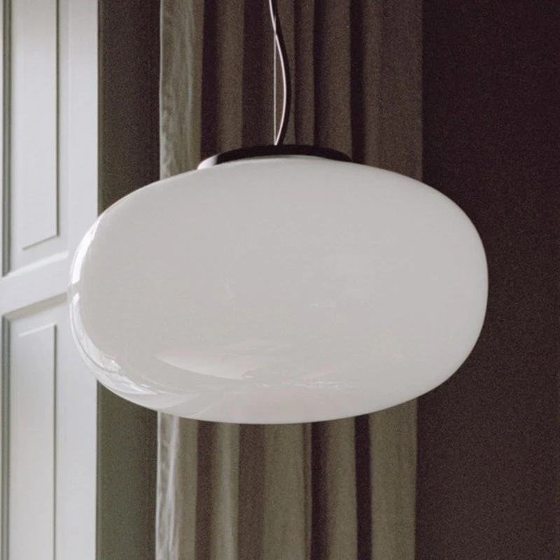 New Works Karl-Johan Suspension Ø40 cm Verre Opale Blanc
