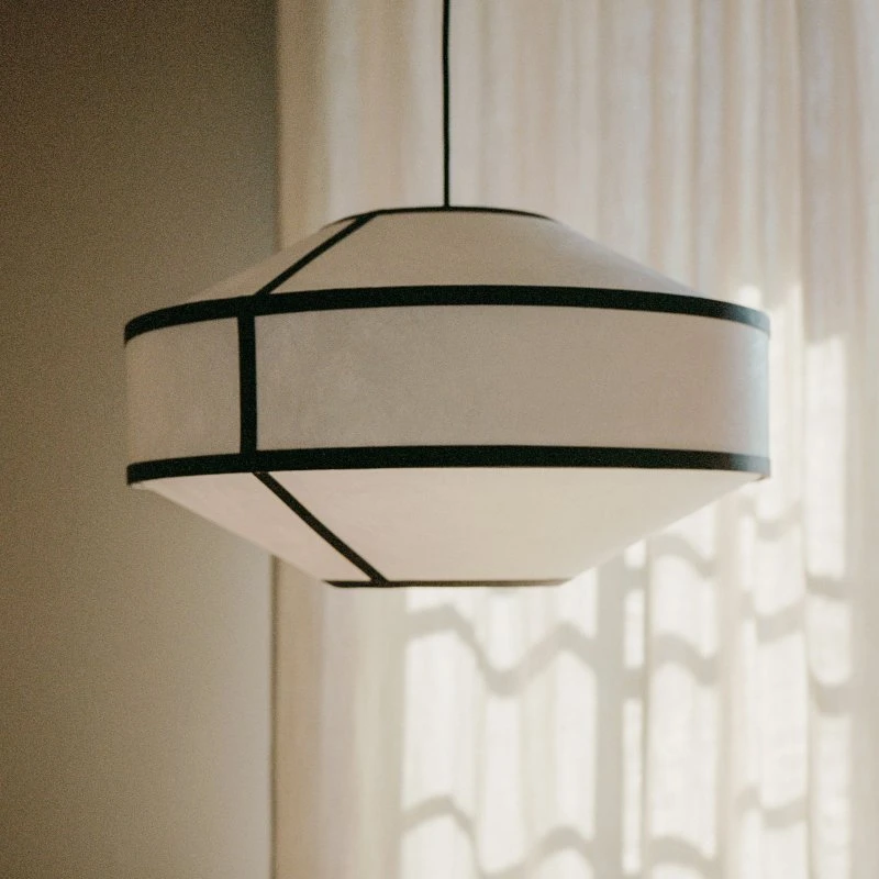 New Works Suspension Kite Ø55 Blanc/Noir - 3 Lampes