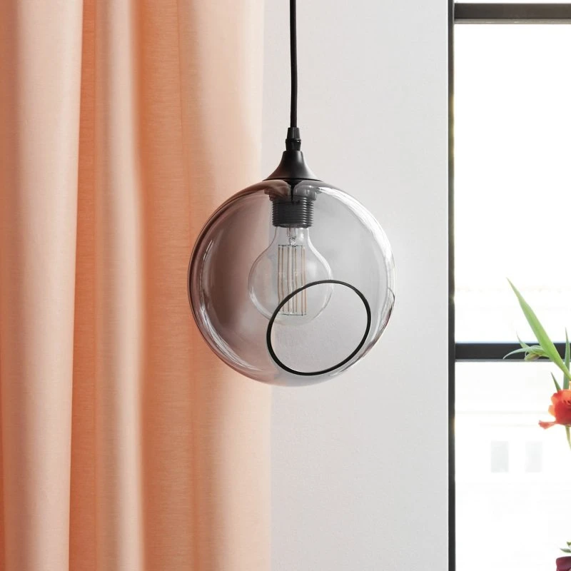 DESIGN BY US Suspension Ballroom Gris Fumé, Verre, Ø 20 cm