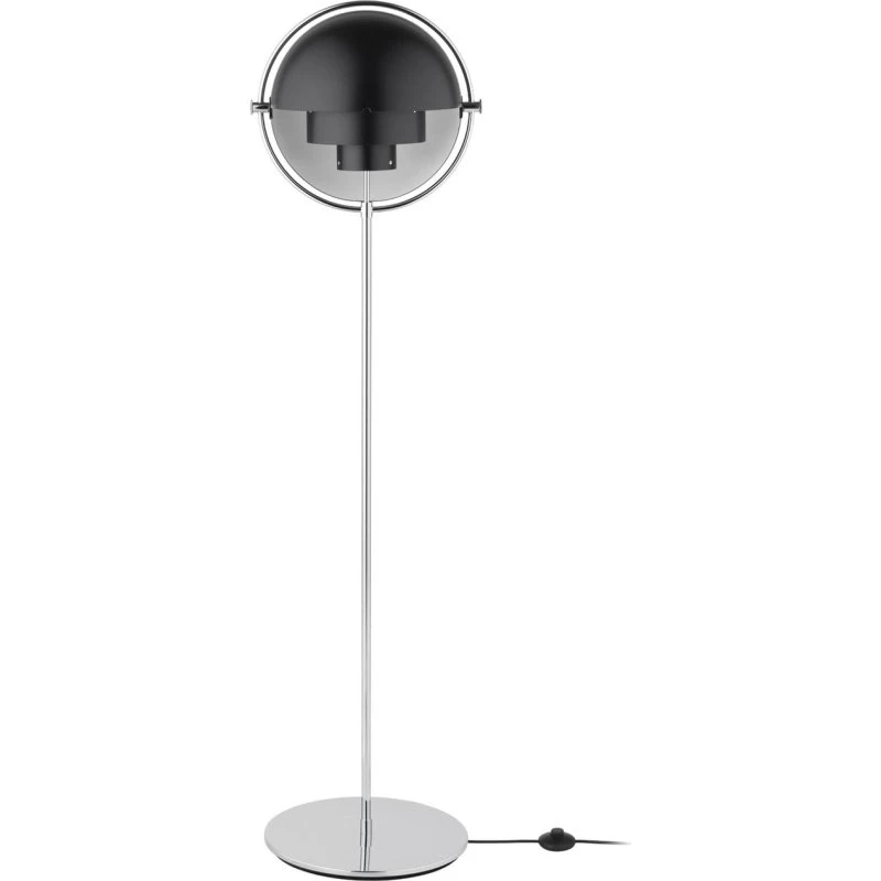 GUBI Lampadaire Multi-Lite Chrome et Noir Anthracite - 148 cm