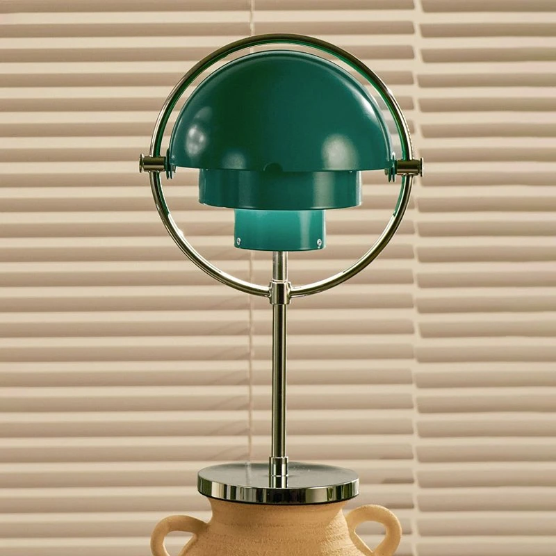 Gubi Lampe à poser rechargeable Multi-Lite, Chrome/Bleu-vert, 30 cm