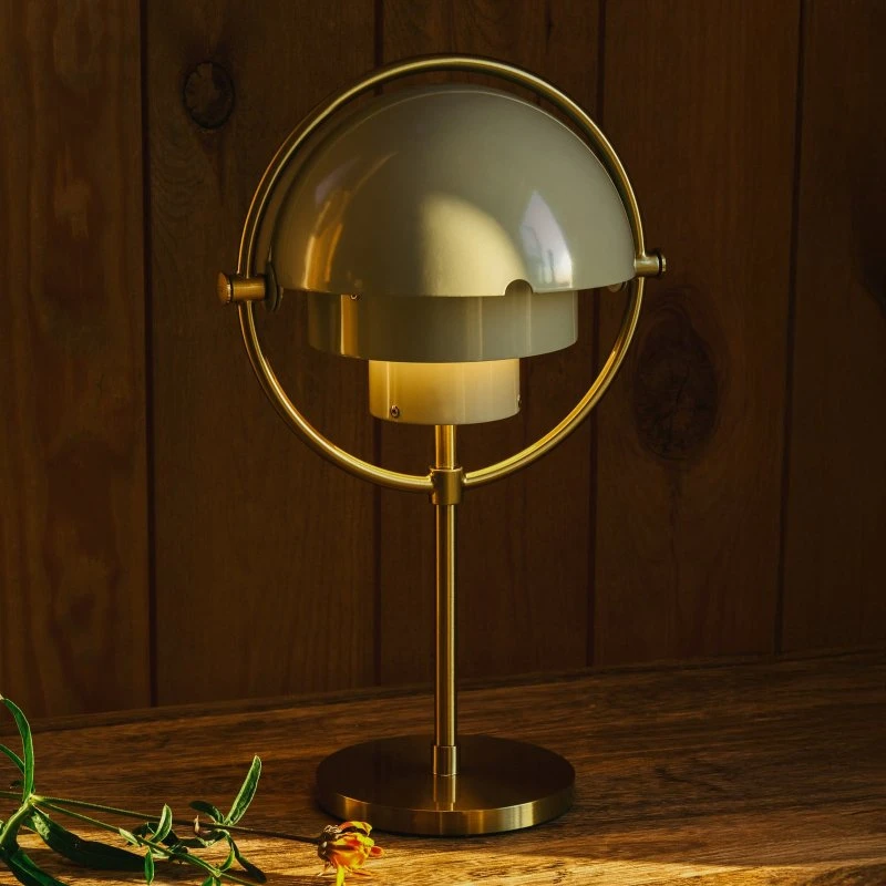 Gubi Lampe de table portable Multi-Lite, Laiton/Gris, 30 cm