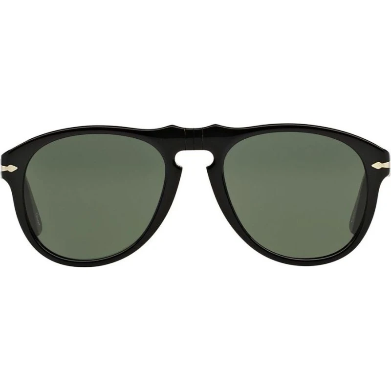 Persol PO 0649 Lunettes de Soleil Oversize Noir et Vert 52mm
