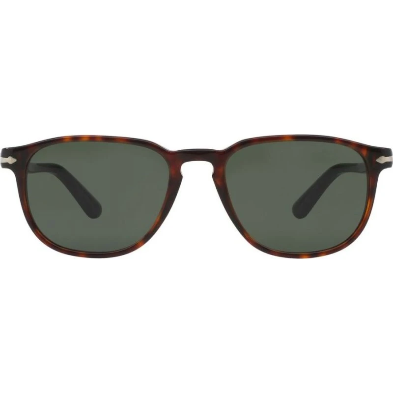 Persol PO 3019S Lunettes de Soleil Rectangulaires Havane et Verres Verts