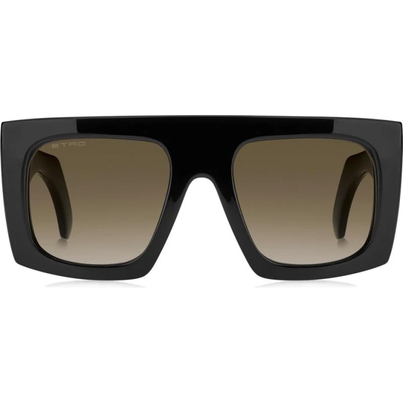 Etro Etroscreen Lunettes de Soleil Carrées Noires et Marron Dégradées