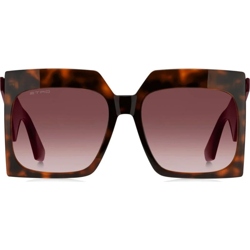 Etro Lunettes de Soleil Etro 0002/S Oversize Havane et Verres Rouges