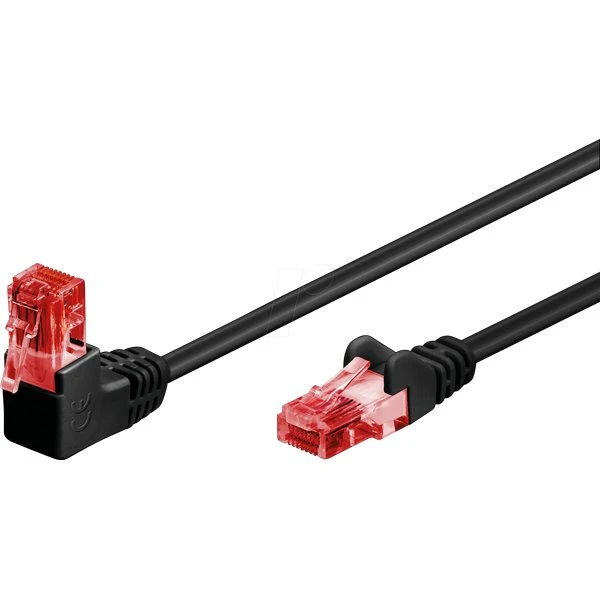 GOOBAY Câble Ethernet Cat6 2m coudé noir