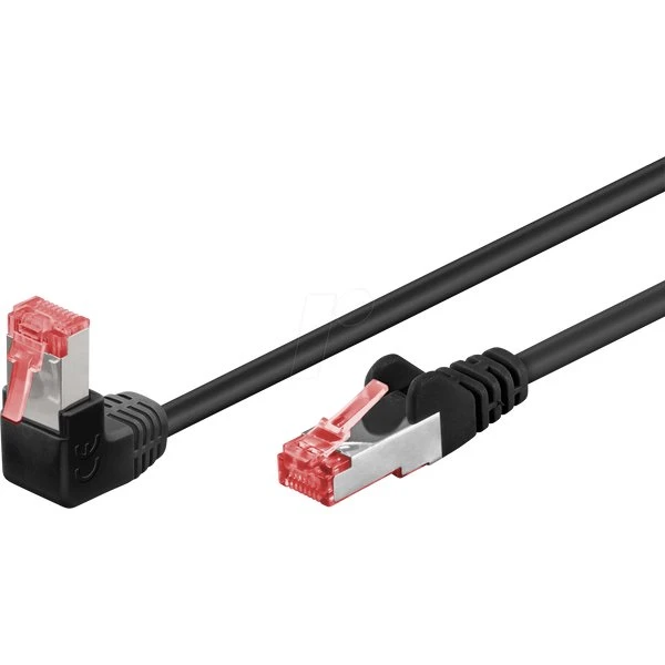 GOOBAY Câble Ethernet Cat6 S/FTP coudé 1m noir