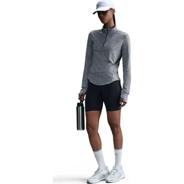 Nike T-shirt de course Dri-Fit Swift Half Zip Femme - Gris