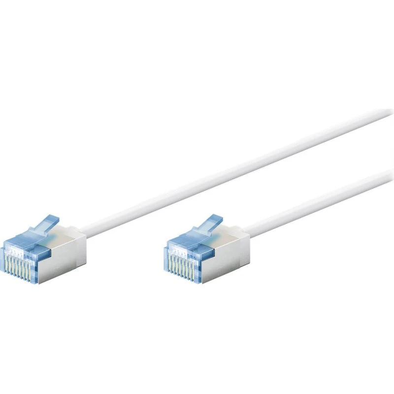 Goobay Câble RJ45 Slim Cat 6a U/FTP Blanc 5 m