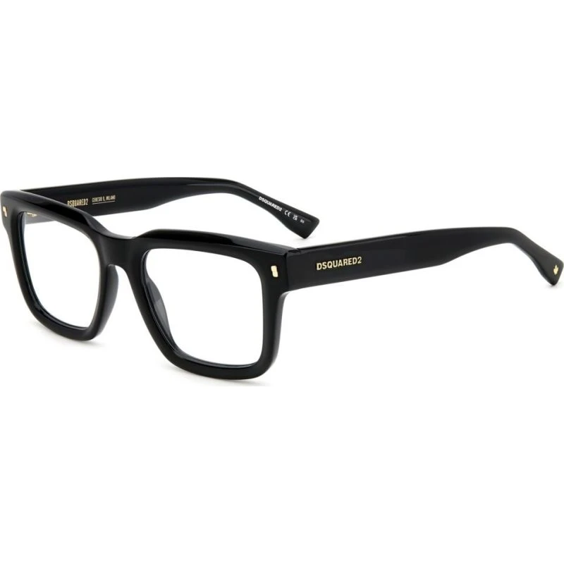 Dsquared2 D2 0090 Lunettes de Vue Homme Carrées Noires
