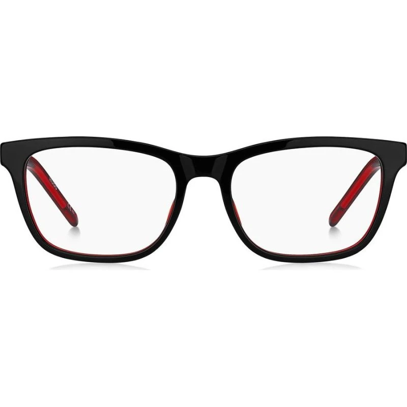 Hugo Boss HG 1250 Lunettes de Vue Carrées Noir et Rouge