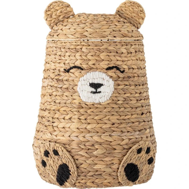 Bloomingville Timone Panier à jouets Nature avec couvercle