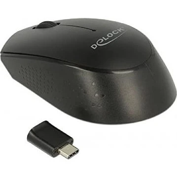 DeLOCK 12526 Souris Sans Fil Optique USB-C Noir
