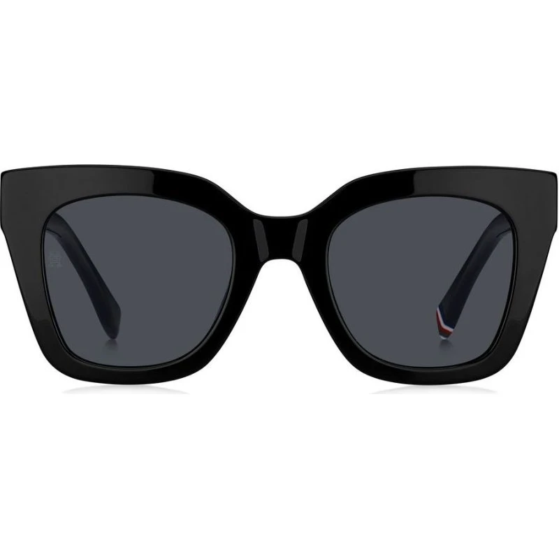 Tommy Hilfiger TH 2051/S Lunettes de Soleil Carrées Noires et Grises