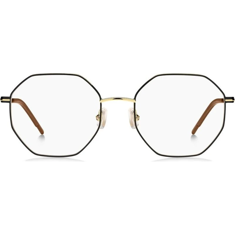 Boss 1590 Lunettes de Vue Géométriques Dorées et Noires pour Femme