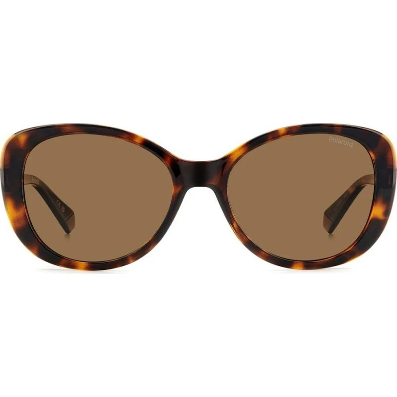 Polaroid PLD 4154/S/X Lunettes de Soleil Femme Géométriques Havane
