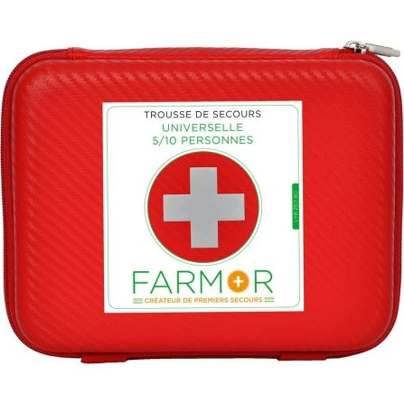 Farmor Trousse de secours universelle 5–10 personnes PU rouge