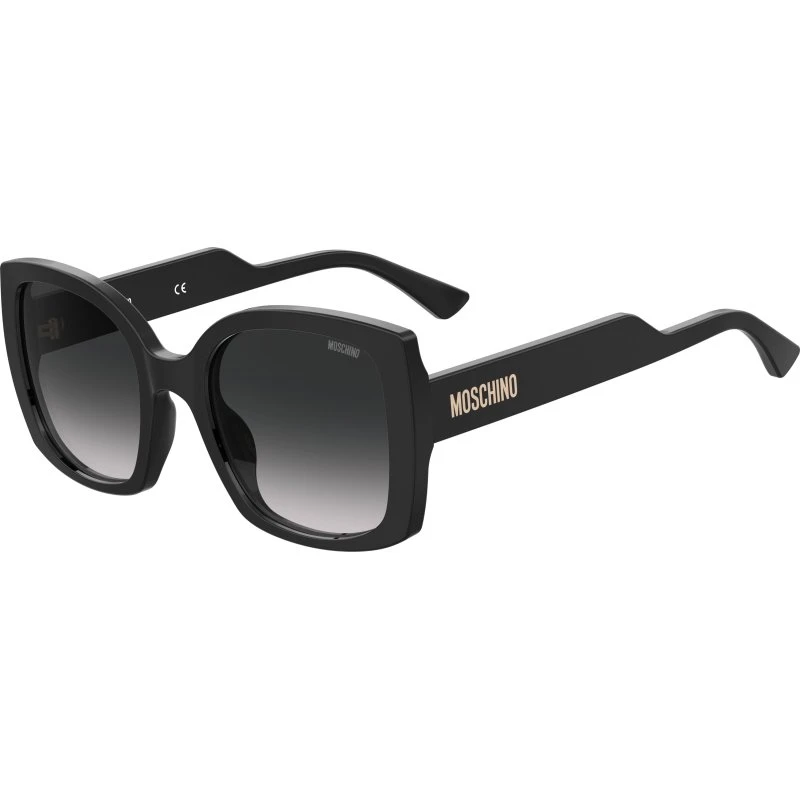 Moschino MOS124/S Lunettes de Soleil Carrées pour Femme - Noir/Gris