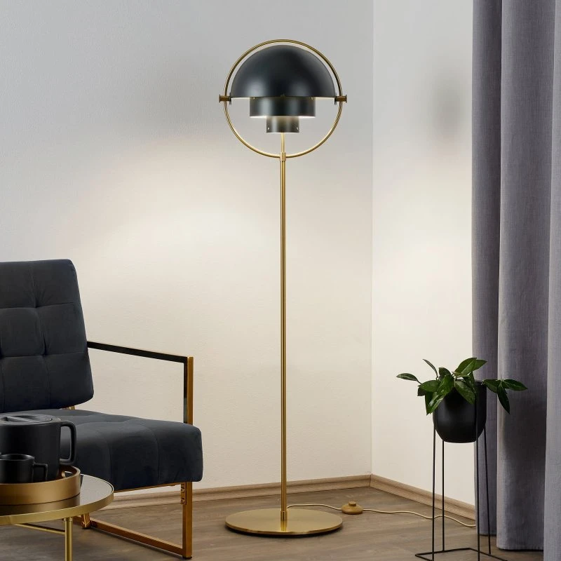 Gubi Lampe sur pied Multi-Lite Laiton/Noir, 148 cm