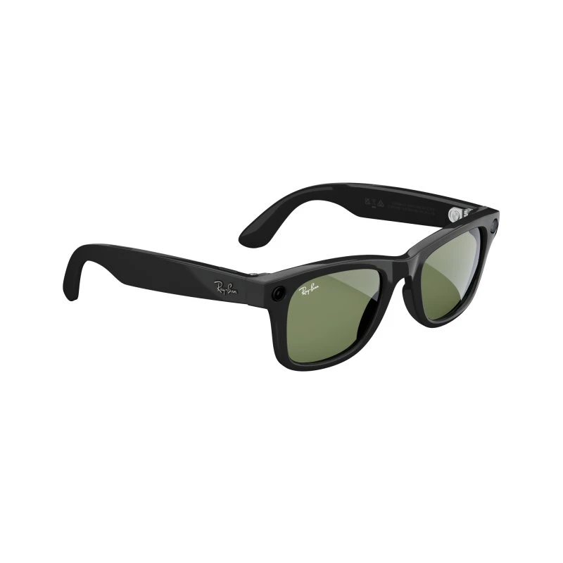 Ray-Ban Meta Wayfarer Noir Brillant Verres Verts