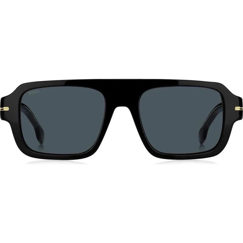 Boss 1595/S Lunettes de Soleil Homme Carrées Noires et Grises