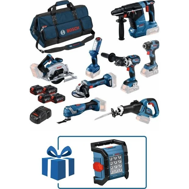 BOSCH Pack 8 Outils 18V + 4 Batteries 5Ah