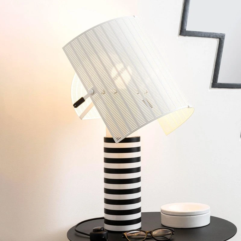 Artemide Lampe à poser Shogun, Design Mario Botta, Blanc et Noir