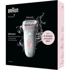 Braun Silk-Épil 7 SE 7-000 Épilateur Sans Fil - Blanc/Rose