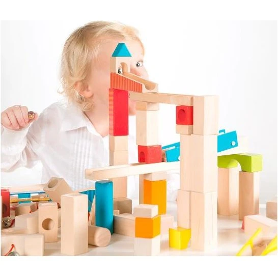 Roba Circuit de billes en bois 100 pièces multicolore