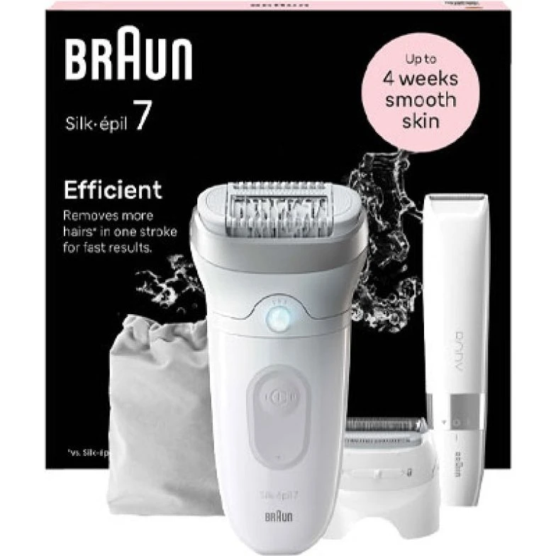 Braun Silk-épil 7 Épilateur Électrique Blanc & Argenté
