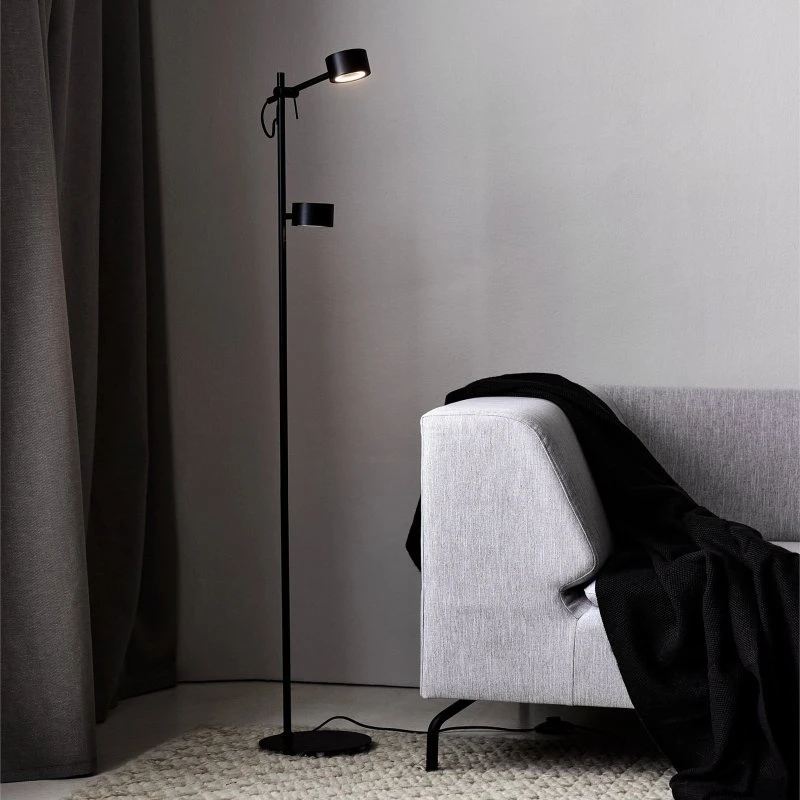 Nordlux Lampadaire LED Clyde Noir - Dimmable & Orientable