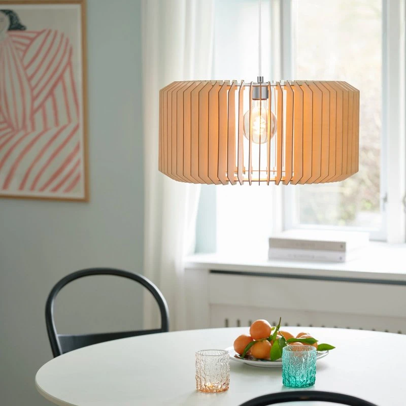 Nordlux Suspension Asti 50 en bois clair, 25 cm